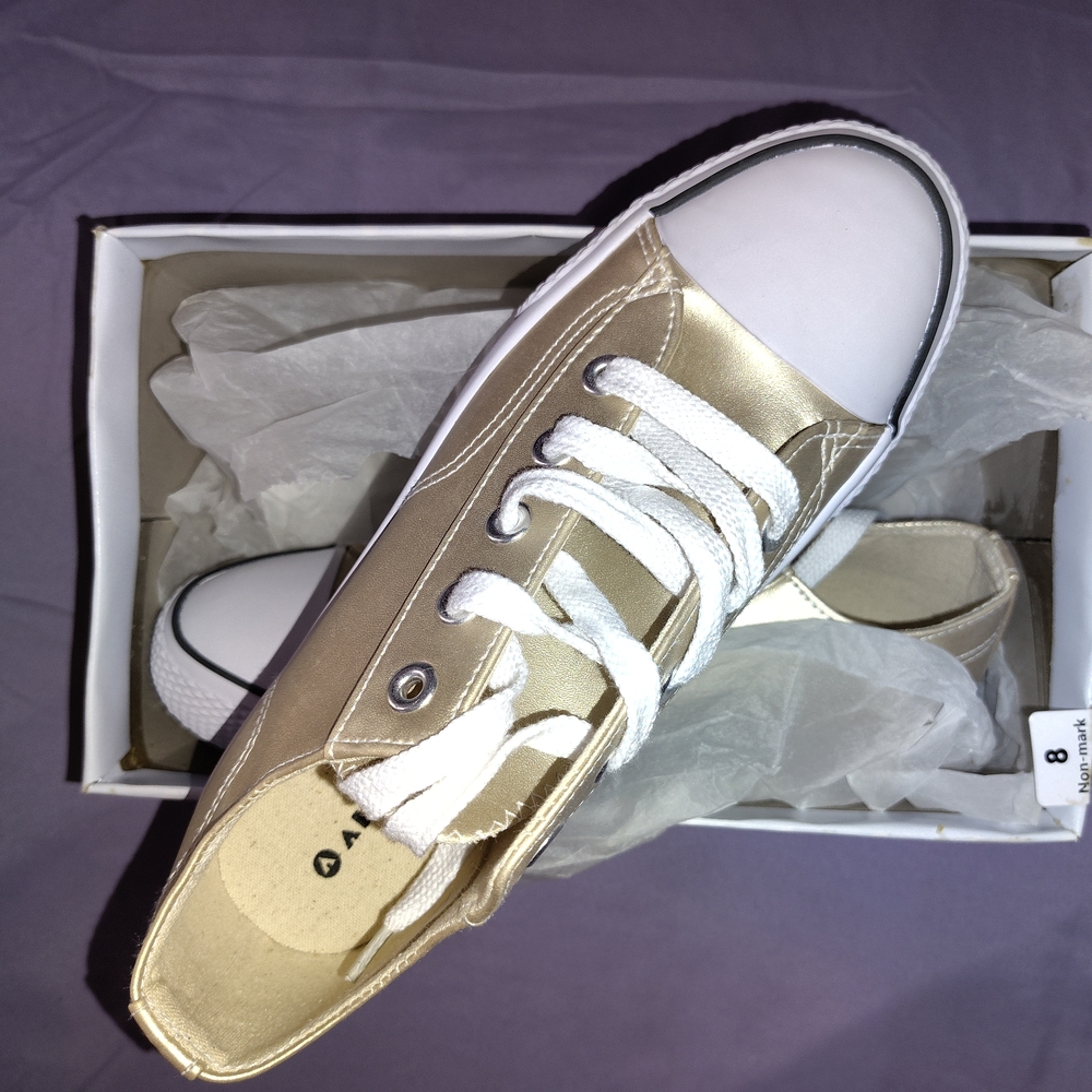 Gold and White Sneakers
